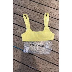 Collusion Ribbed Bikini Top NEW